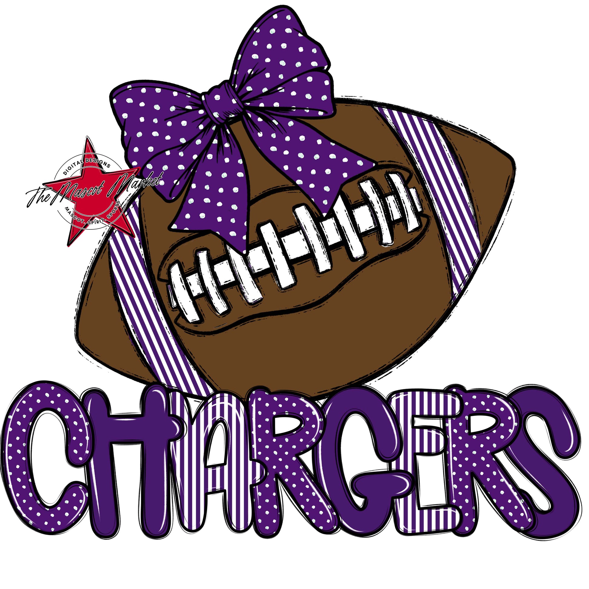 Chargers Football Spirit Design-Purple