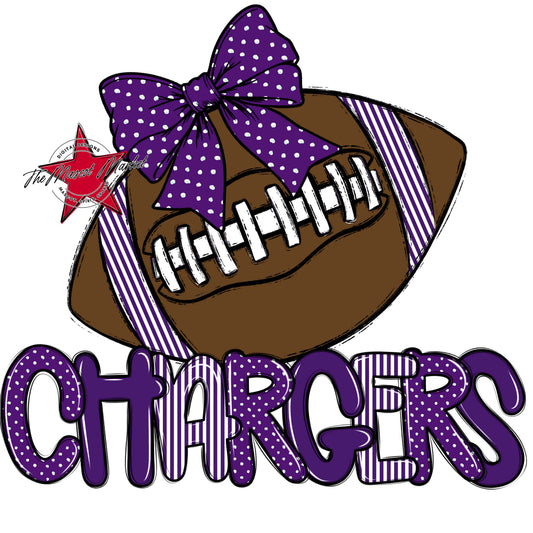 Chargers Football Spirit Design-Purple