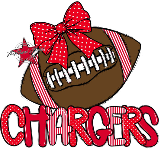 Chargers Football Spirit Design-Red