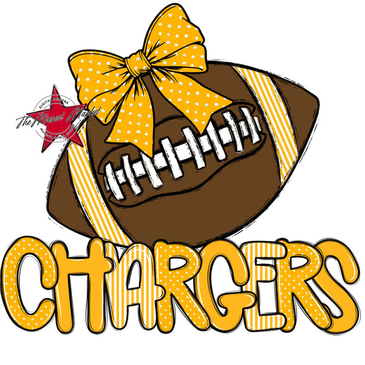 Chargers Football Spirit Design-Yellow