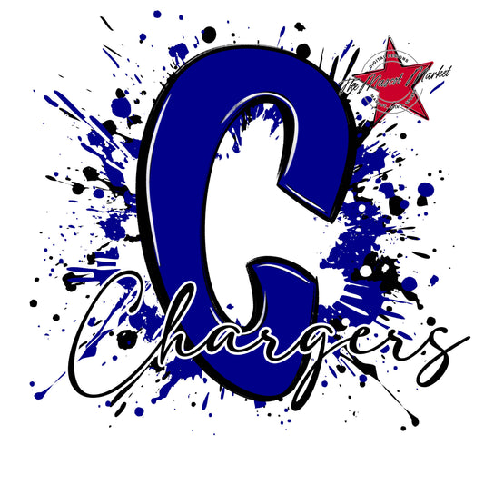 Chargers Mascot Splatter-Blue