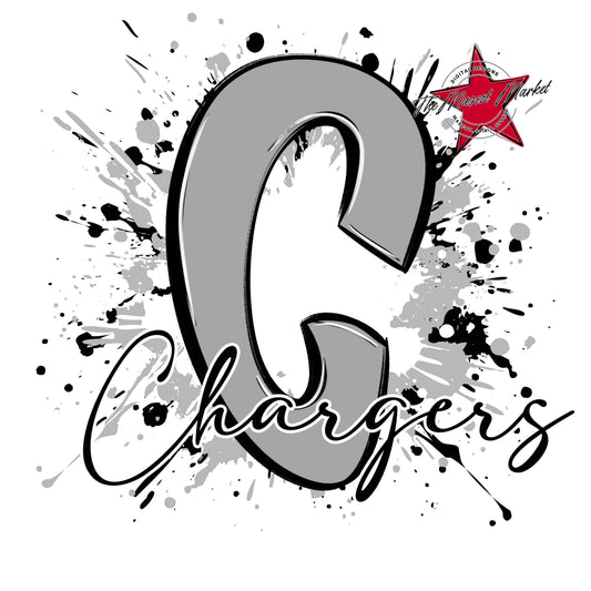 Chargers Mascot Splatter-Grey
