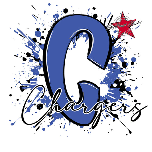 Chargers Mascot Splatter-Off Blue