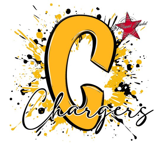 Chargers Mascot Splatter-Yellow