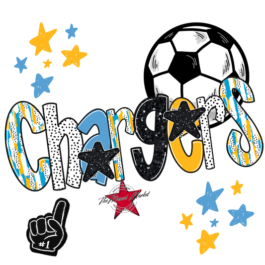 Chargers Soccer Scrape-Carolina Blue-Yellow