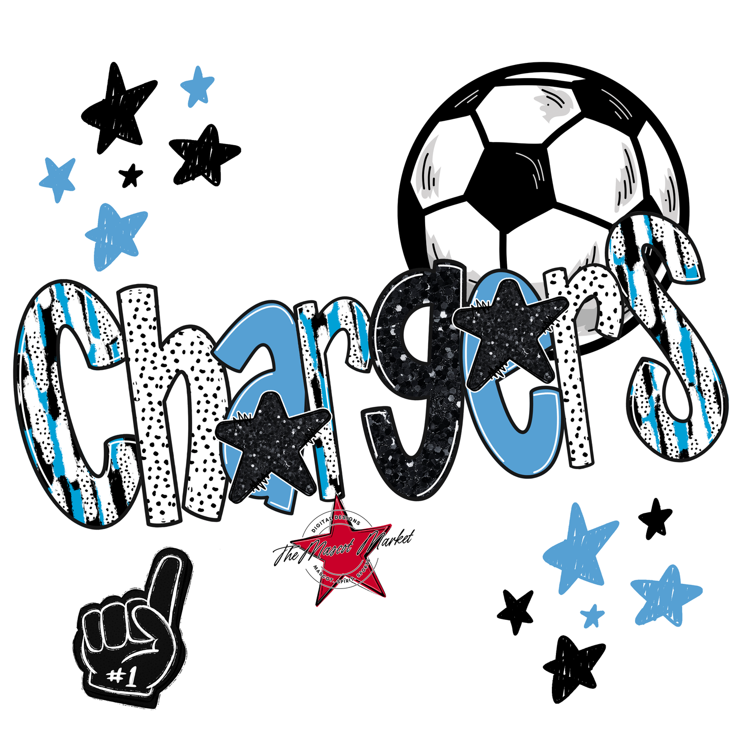 Chargers Soccer Scrape-Carolina Blue