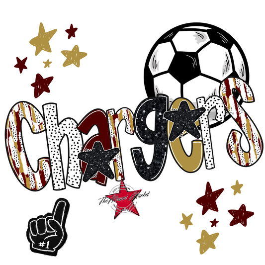 Chargers Soccer Scrape-Maroon-Gold