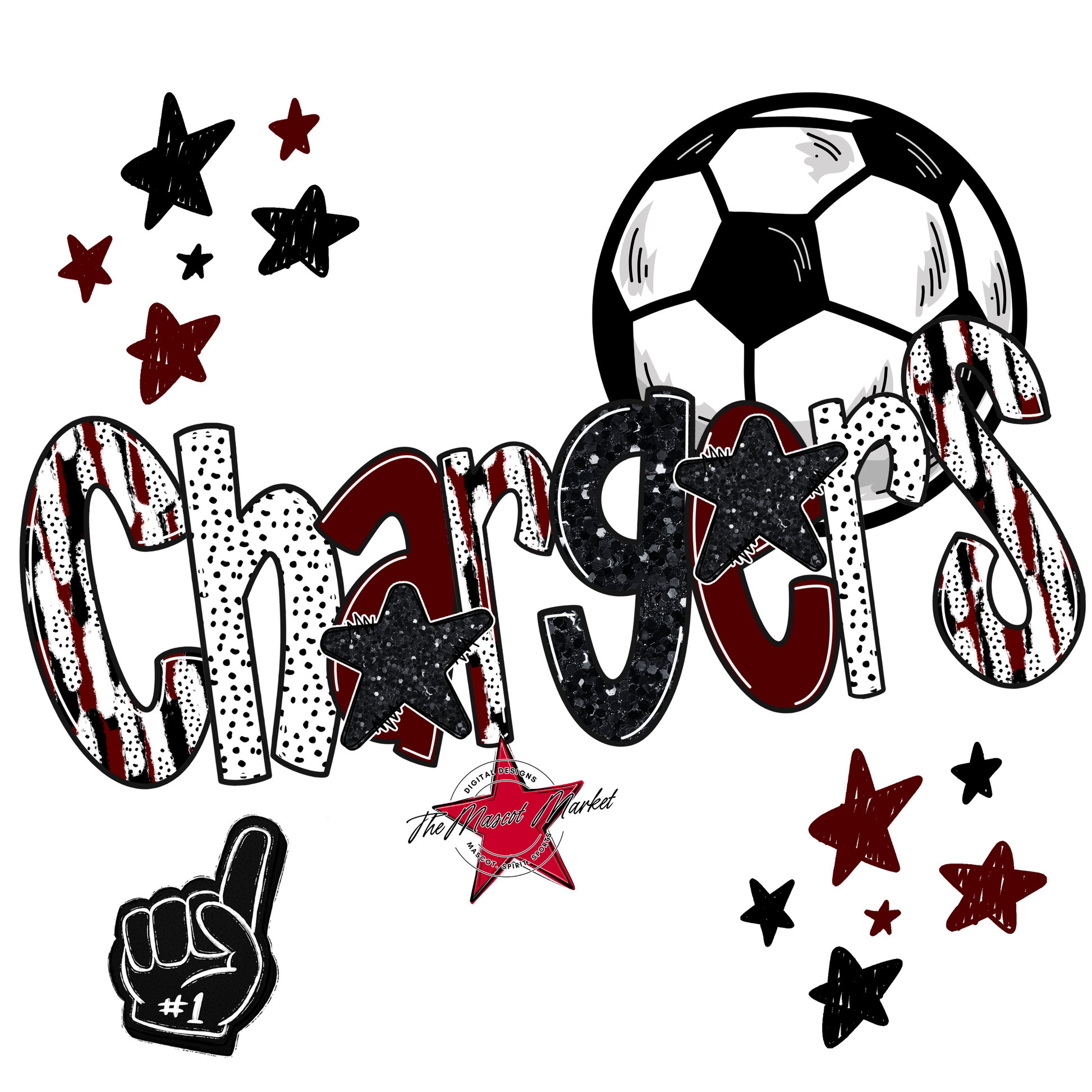 Chargers Soccer Scrape-Maroon