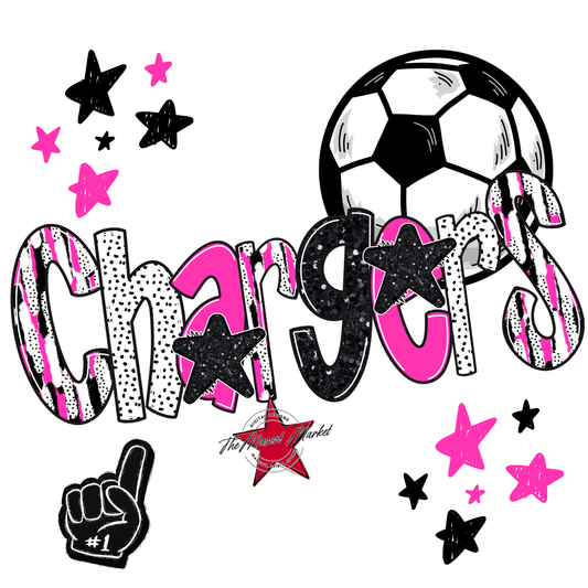 Chargers Soccer Scrape-Pink