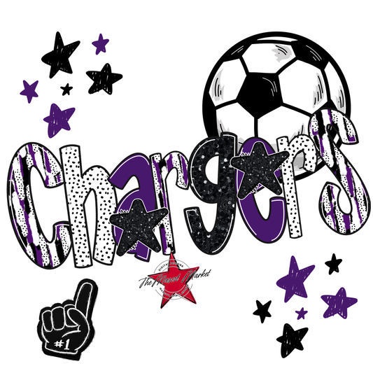 Chargers Soccer Scrape-Purple