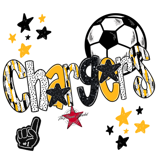 Chargers Soccer Scrape-Yellow