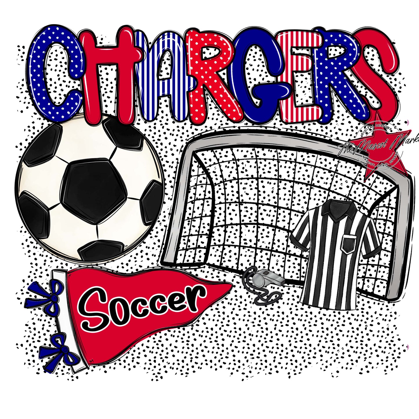 Chargers Soccer Spirit-Blue & red