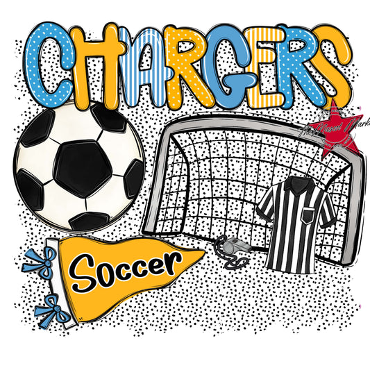 Chargers Soccer Spirit-Carolina Blue & Yellow
