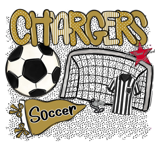 Chargers Soccer Spirit-Gold