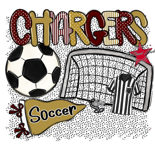Chargers Soccer Spirit-Maroon & Gold