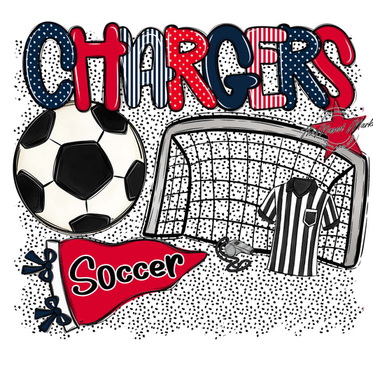Chargers Soccer Spirit-Navy & Red