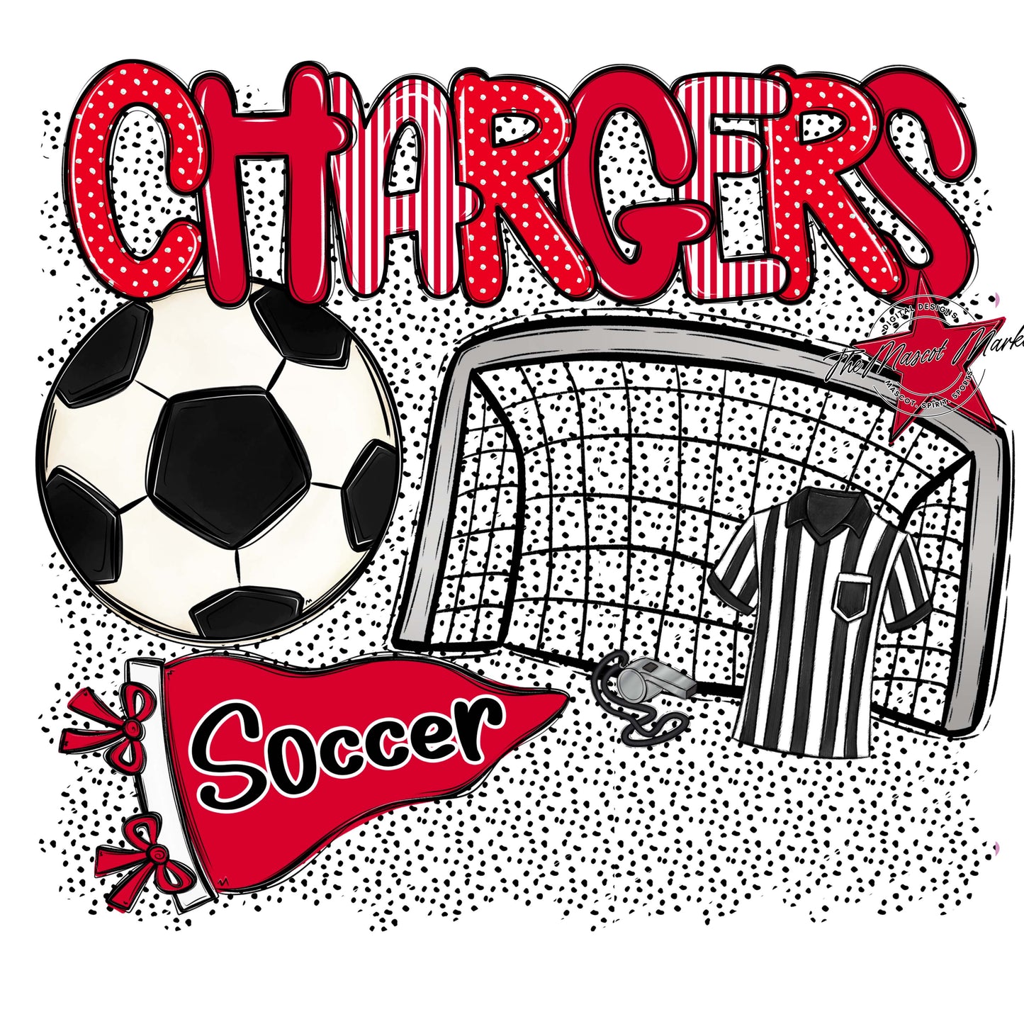 Chargers Soccer Spirit-Red