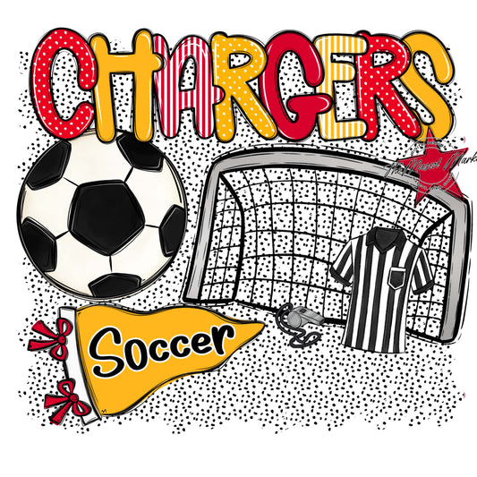 Chargers Soccer Spirit-Red & Yellow
