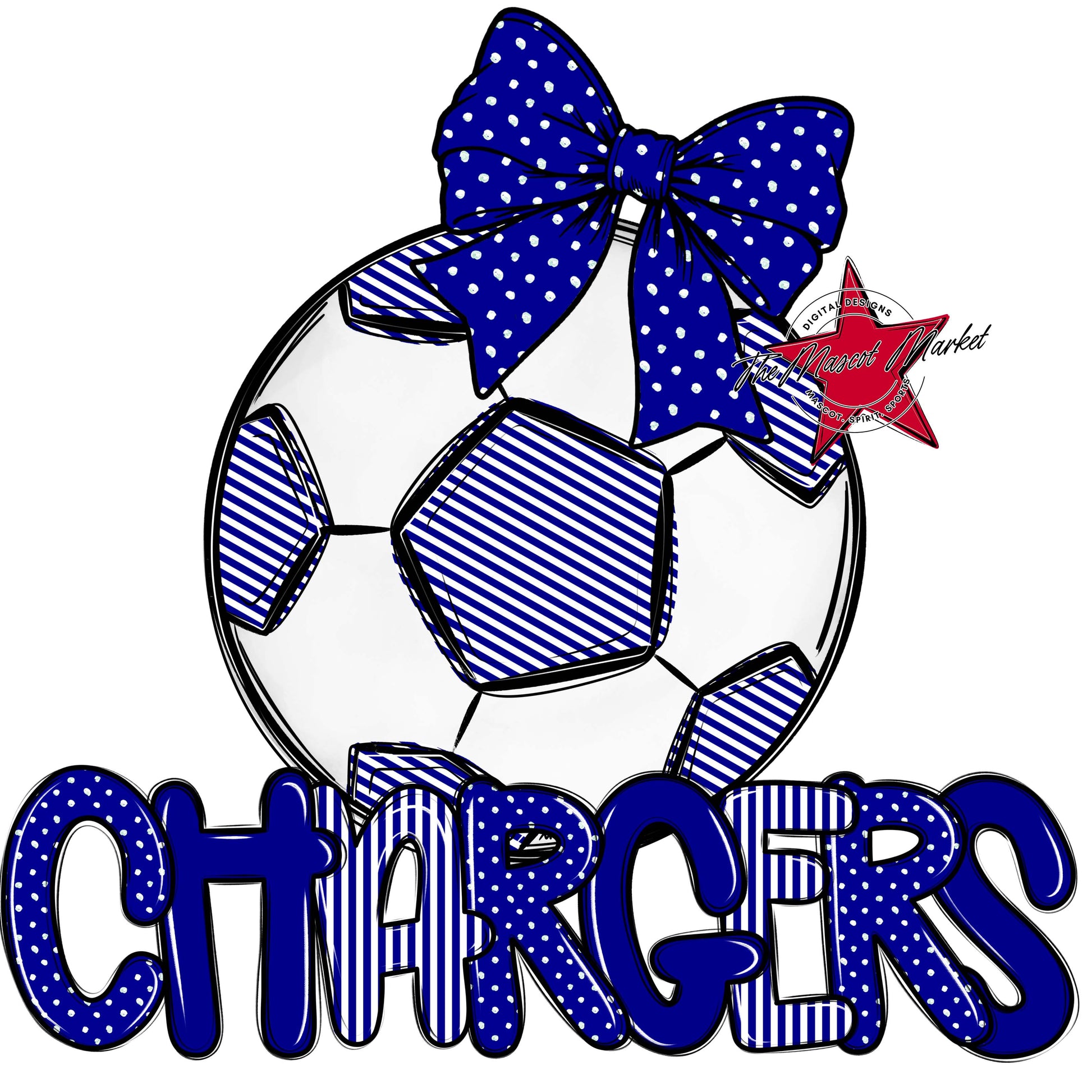 Chargers Soccer Spirit Design-Blue