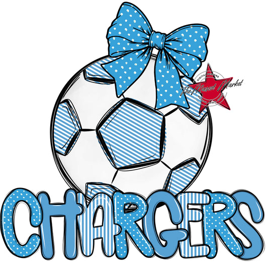 Chargers Soccer Spirit Design-Carolina Blue