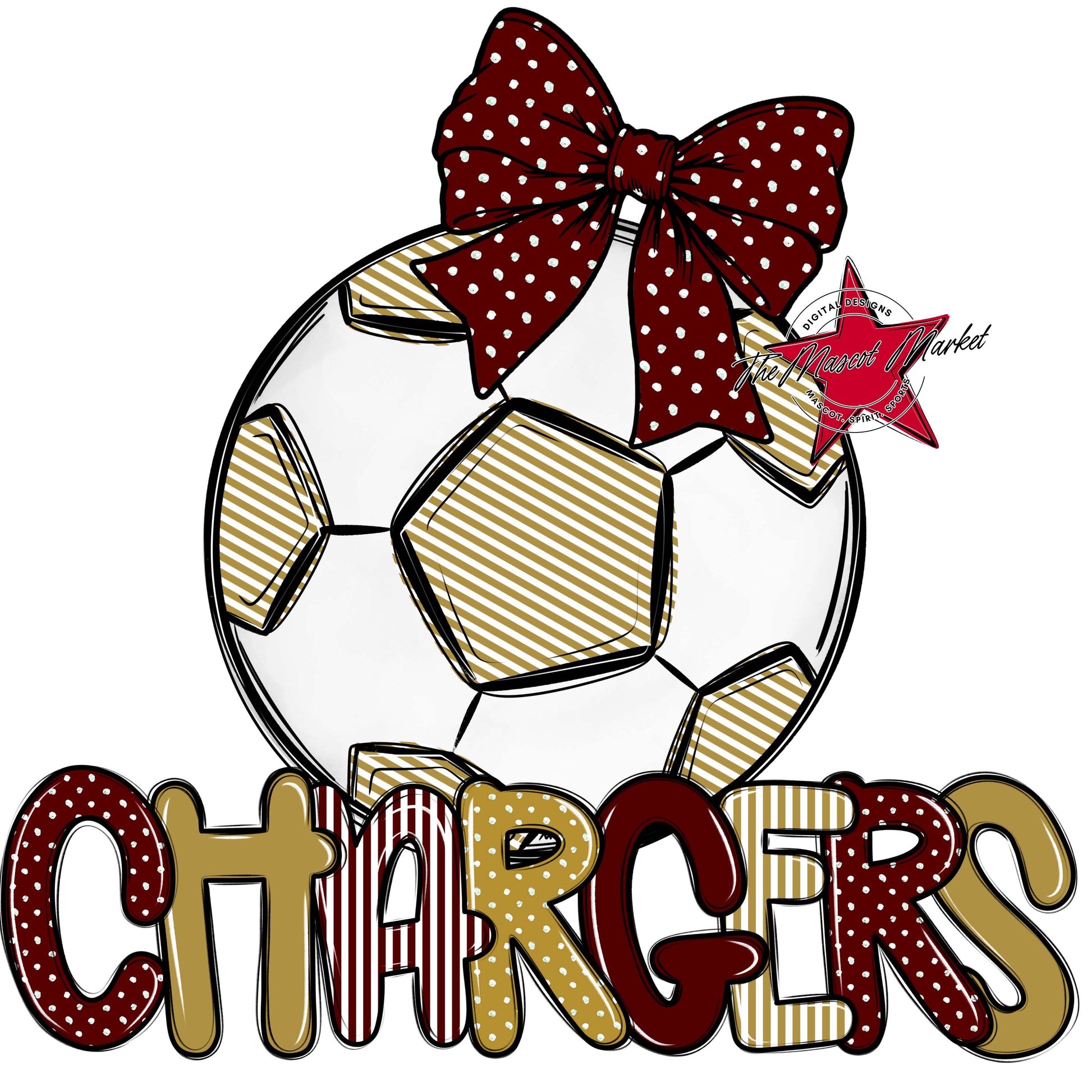 Chargers Soccer Spirit Design-Maroon & Gold