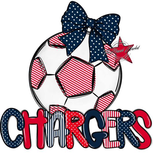 Chargers Soccer Spirit Design-Navy & Red