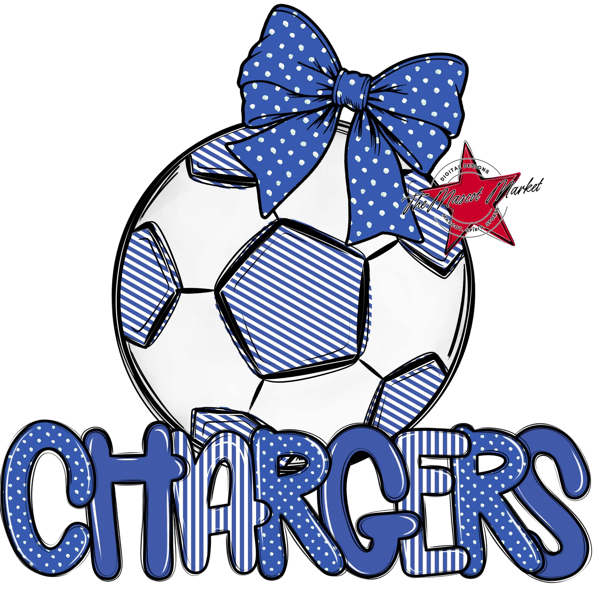Chargers Soccer Spirit Design-Off Blue