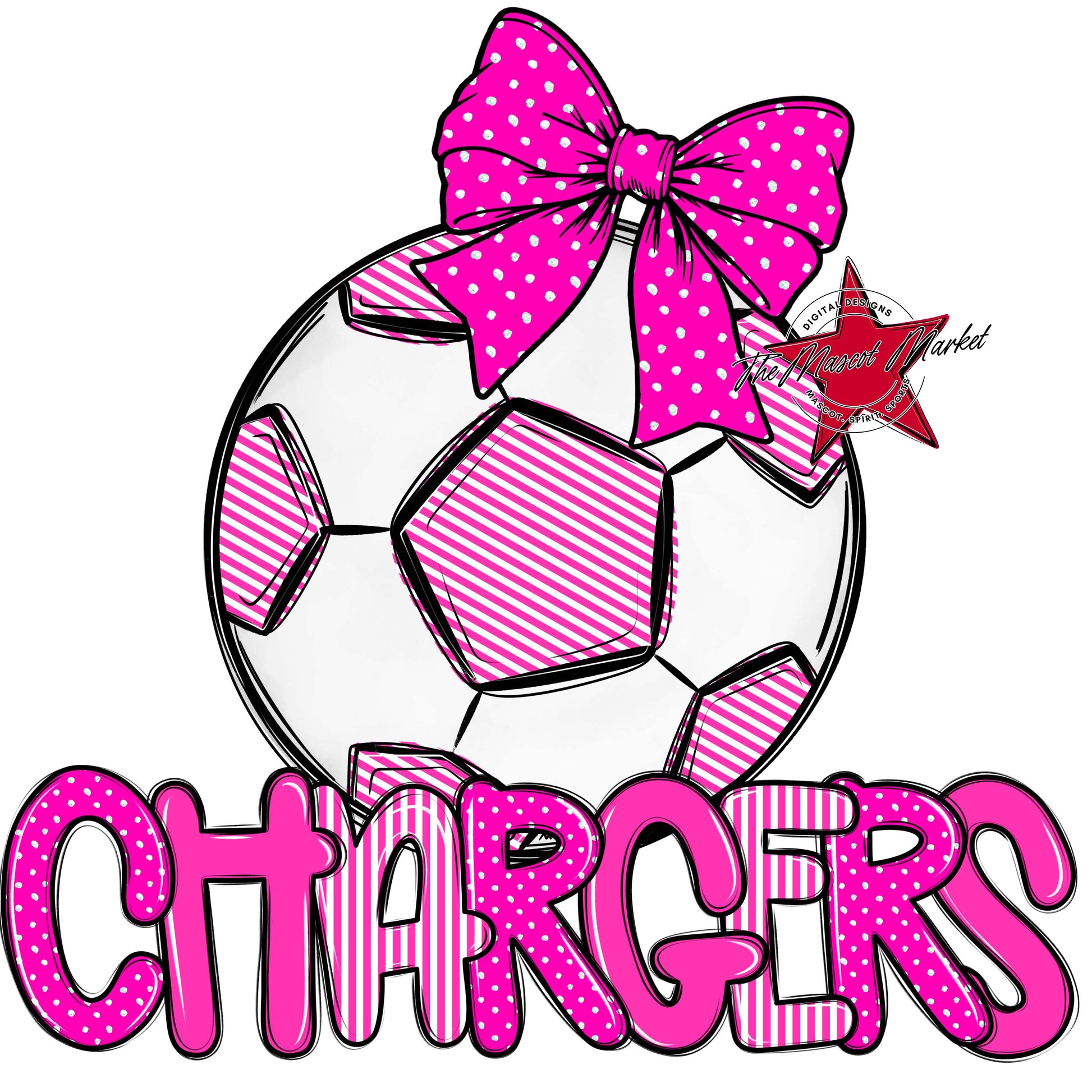 Chargers Soccer Spirit Design-Pink