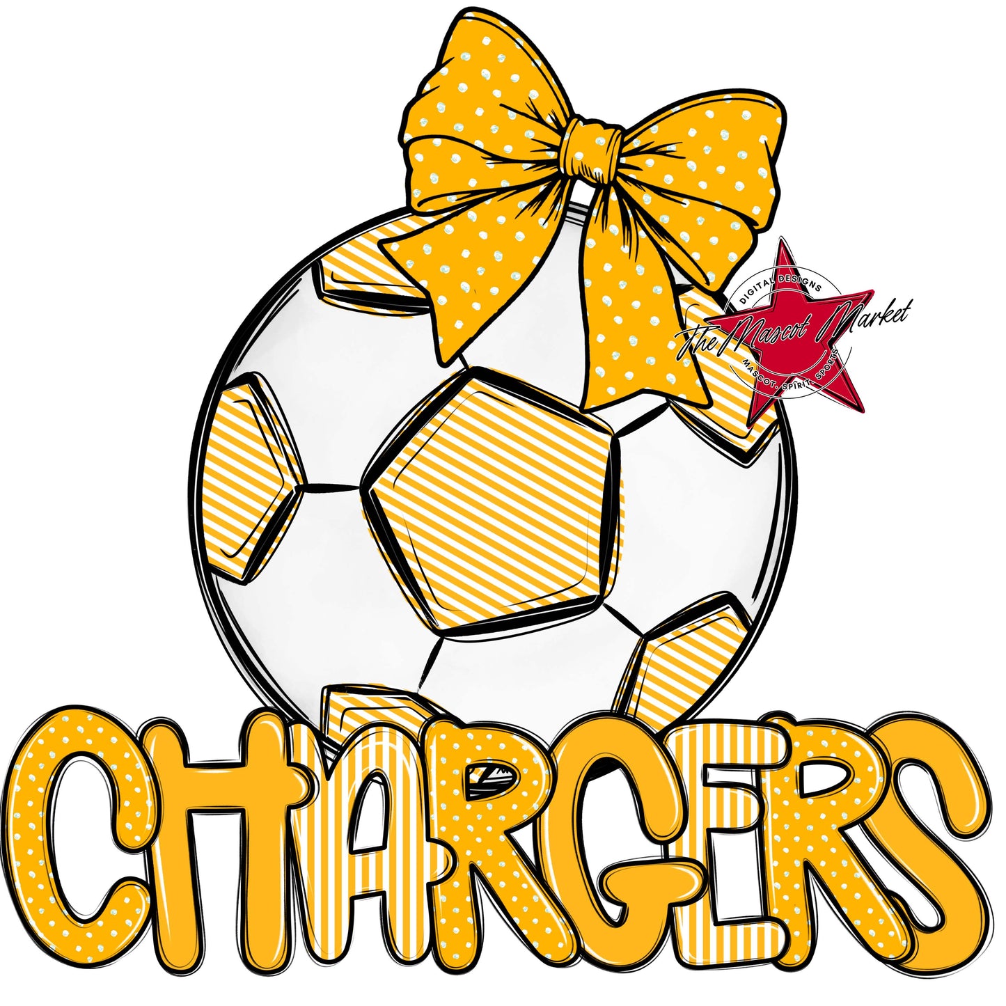 Chargers Soccer Spirit Design-Yellow