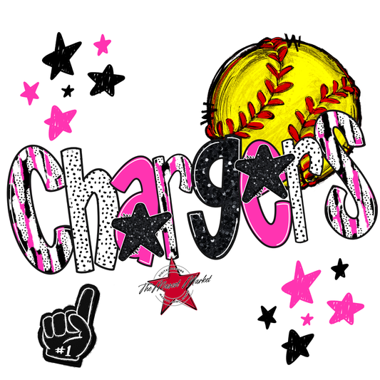 Chargers Softball Scrape-Pink