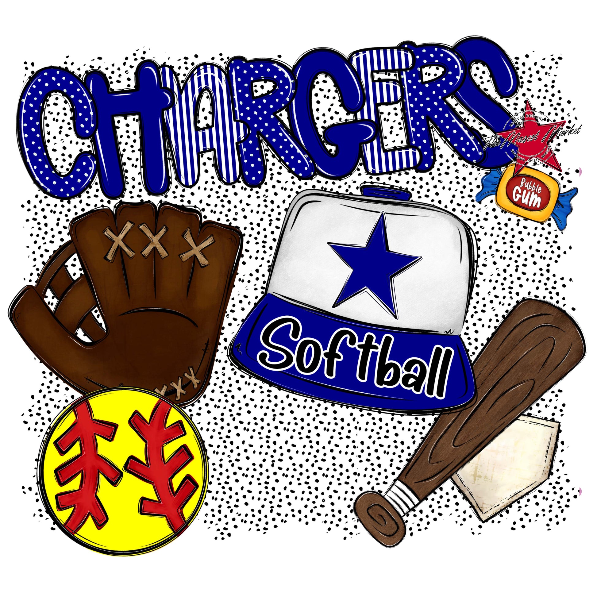 Chargers Softball Spirit-Blue