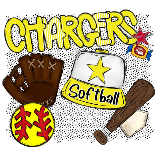 Chargers Softball Spirit-Bright Yellow
