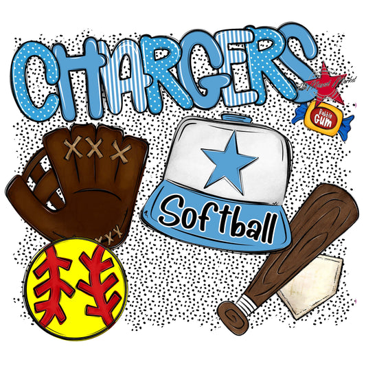 Chargers Softball Spirit-Carolina Blue
