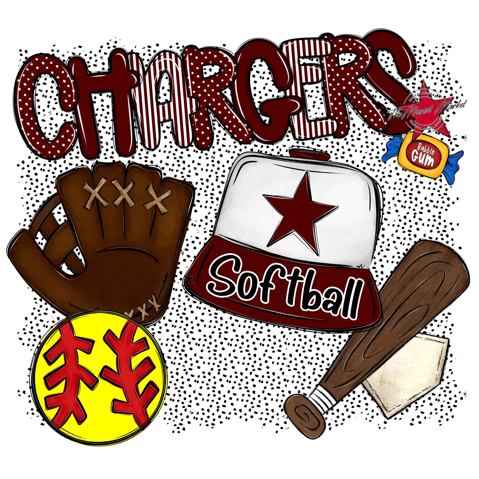 Chargers Softball Spirit-Maroon