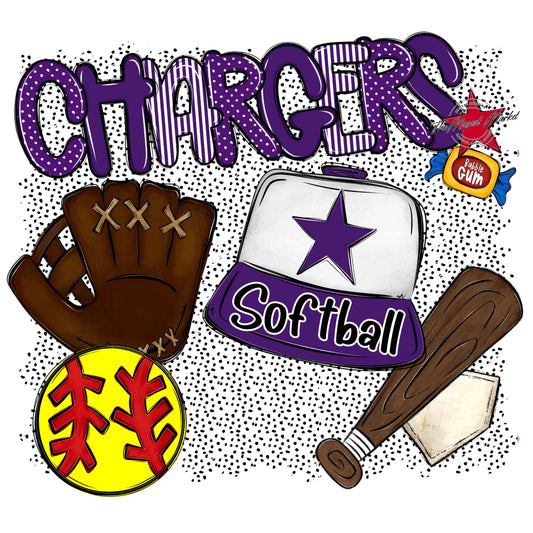 Chargers Softball Spirit-Purple
