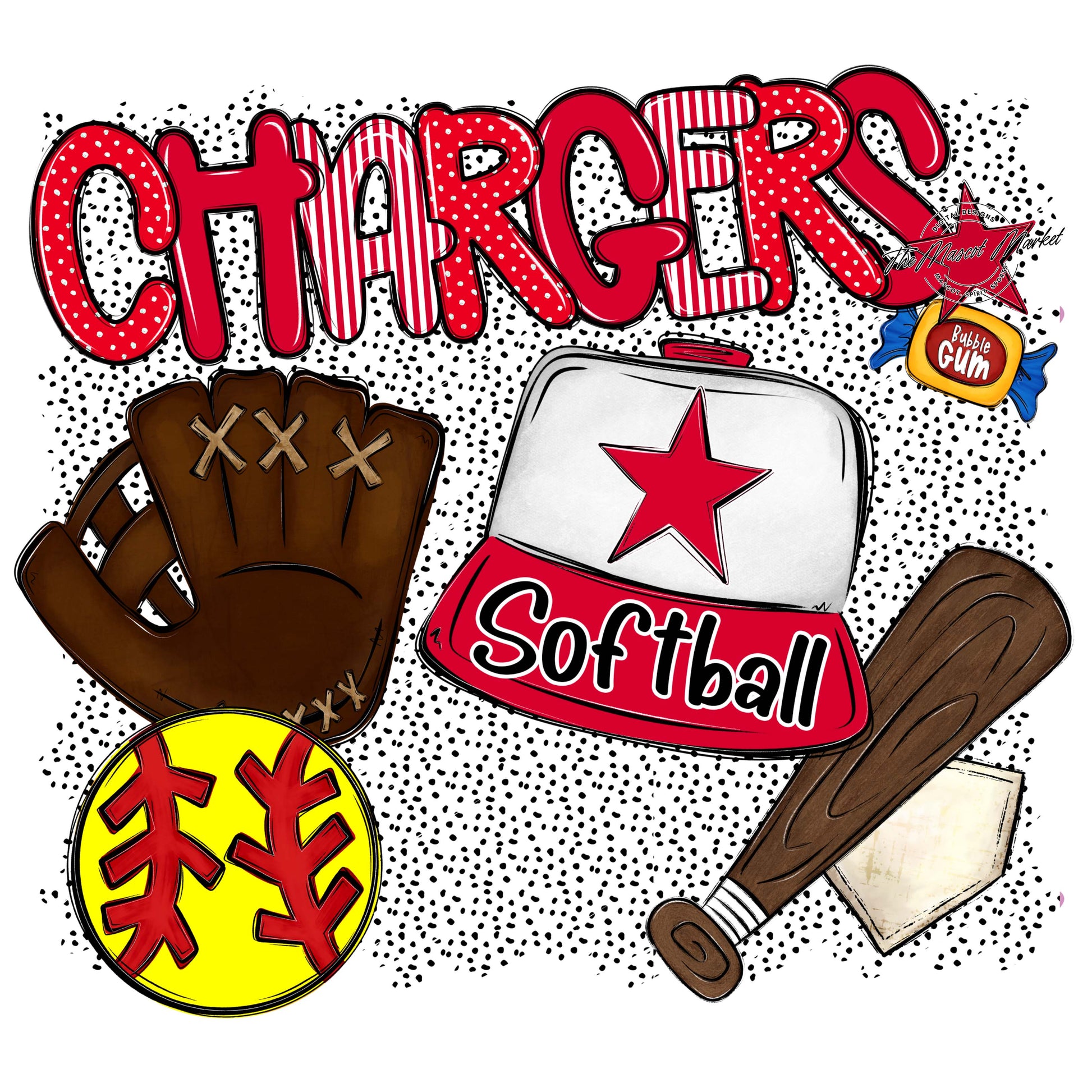 Chargers Softball Spirit-Red