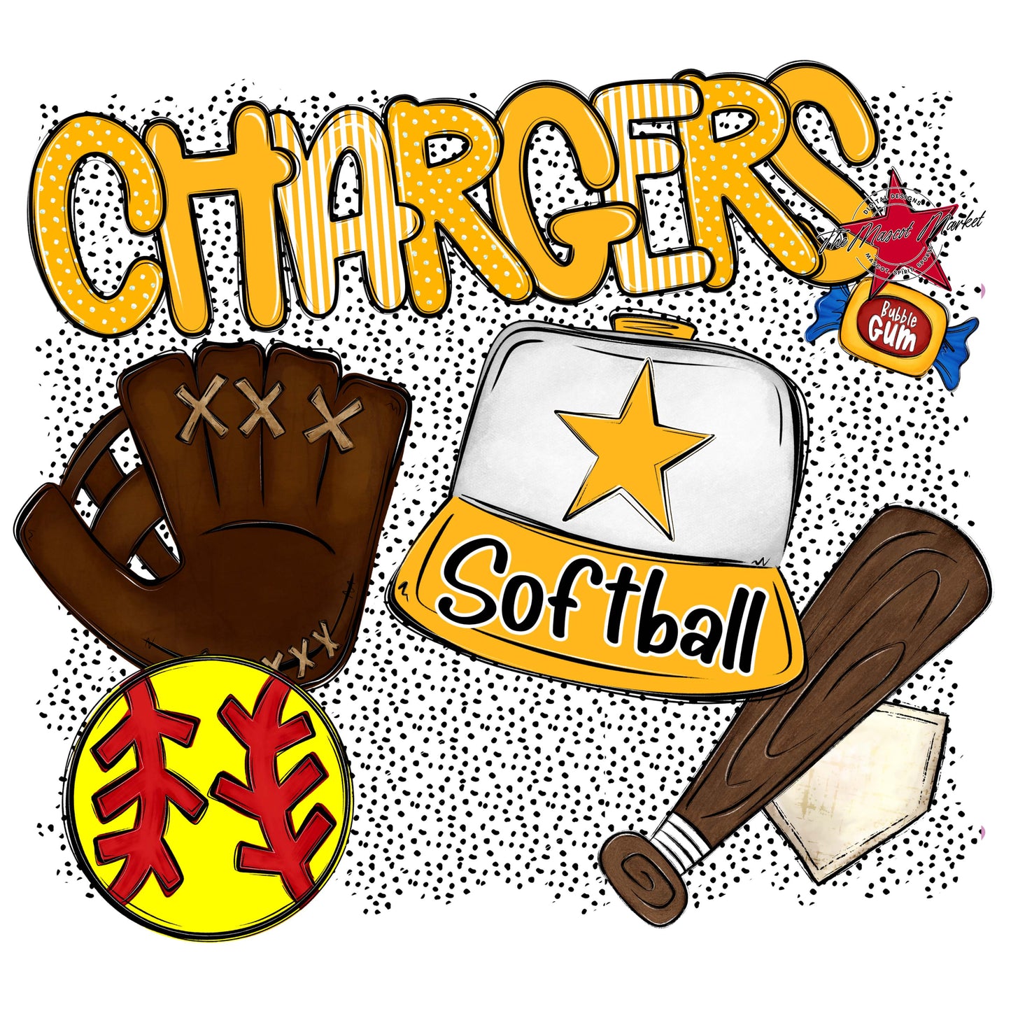 Chargers Softball Spirit-Yellow