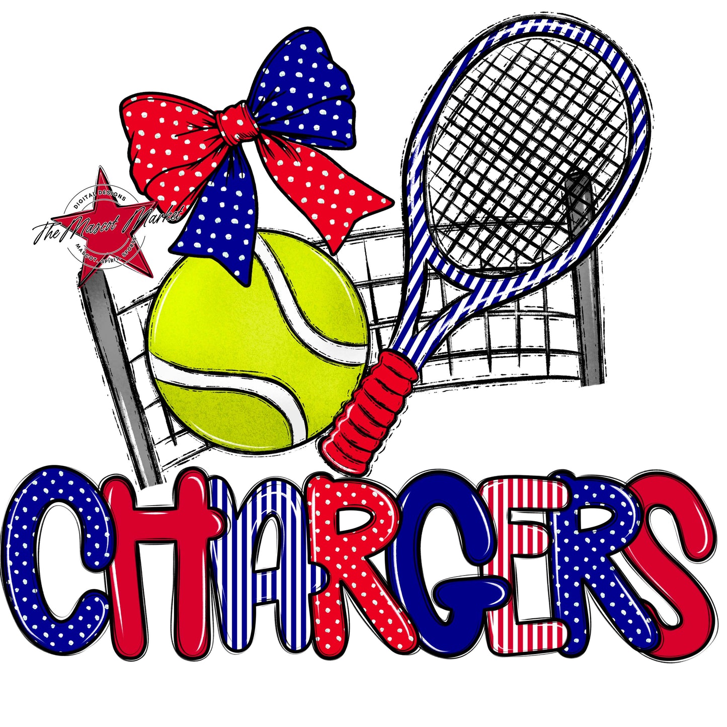 Chargers Tennis Spirit Design-Blue & red