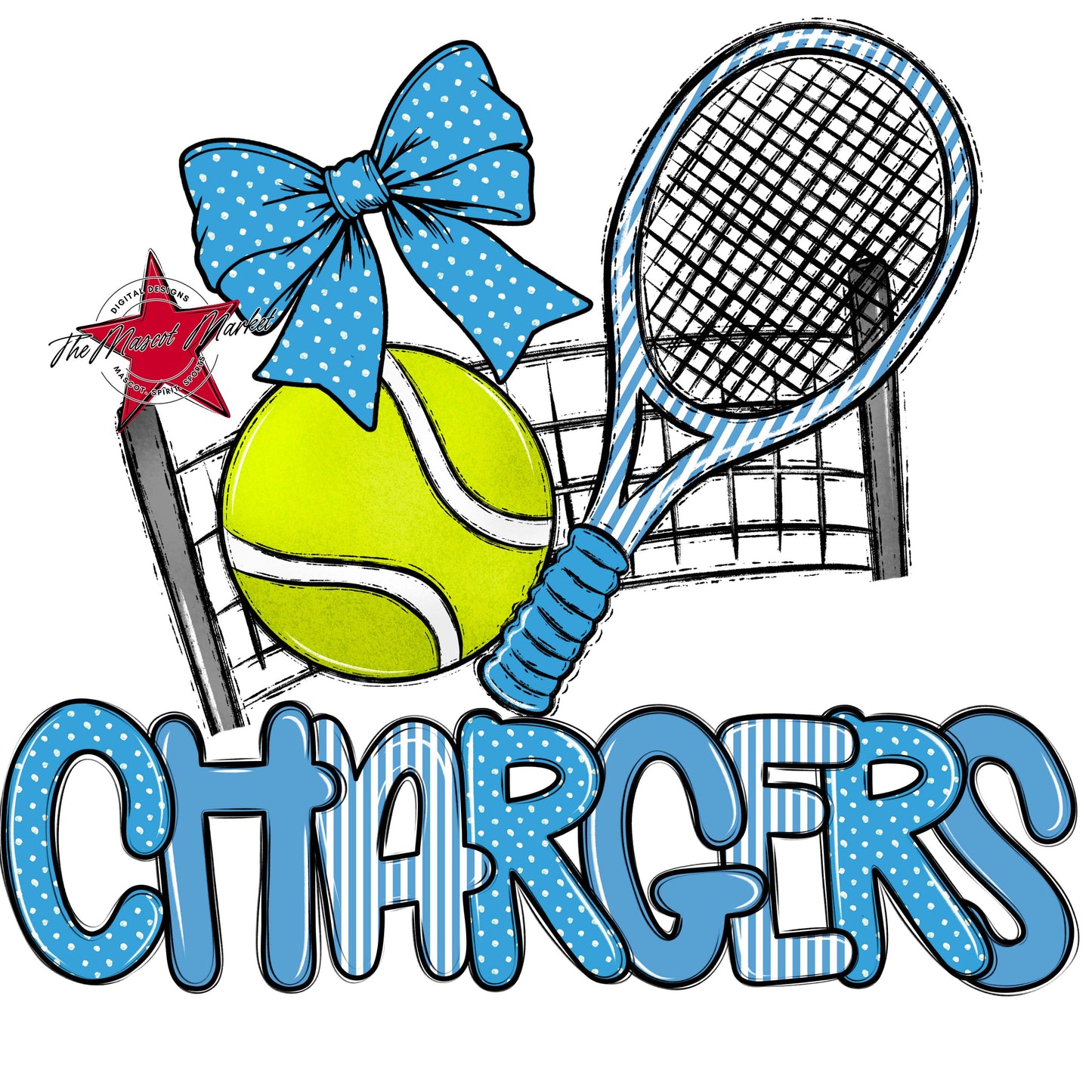 Chargers Tennis Spirit Design-Carolina Blue