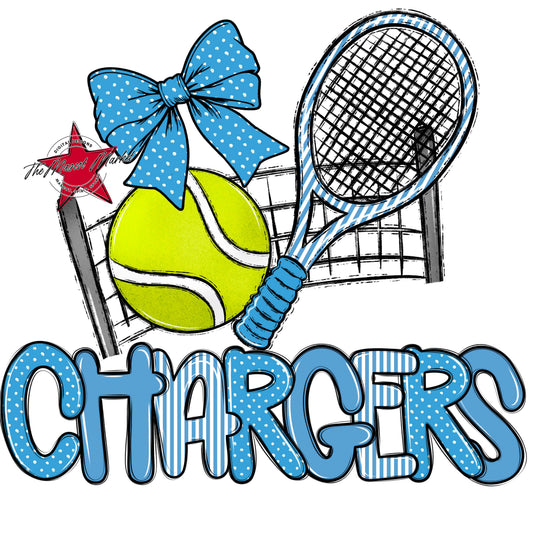 Chargers Tennis Spirit Design-Carolina Blue