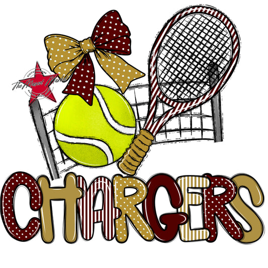 Chargers Tennis Spirit Design-Maroon & Gold