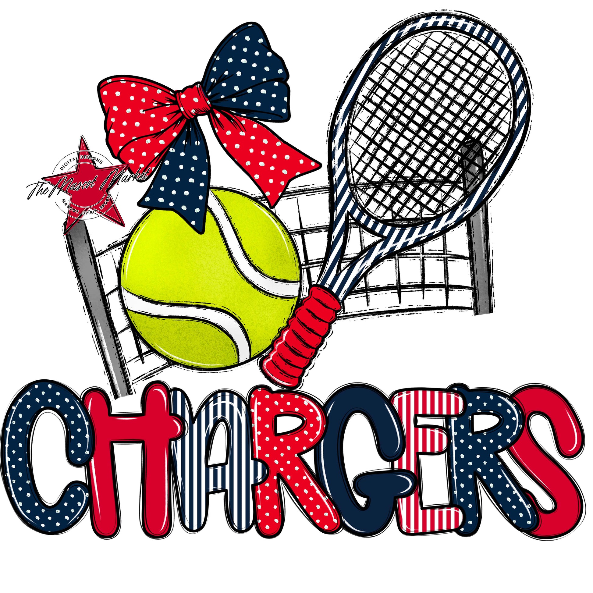 Chargers Tennis Spirit Design-Navy & Red