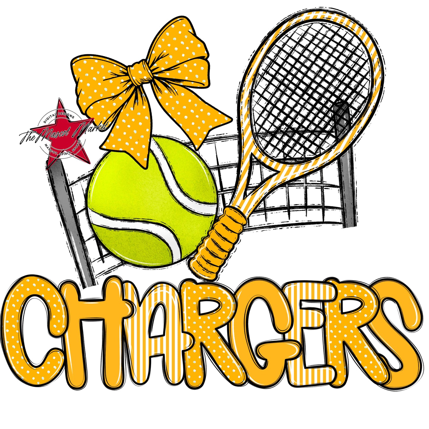 Chargers Tennis Spirit Design-Yellow