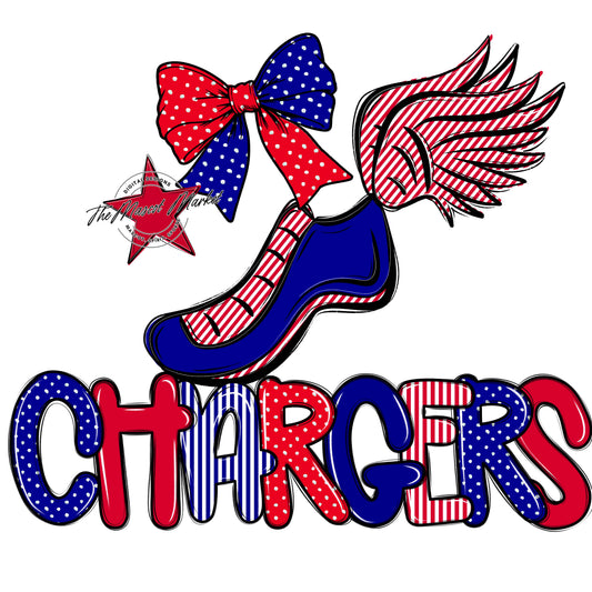 Chargers Track Spirit Design-Blue & red