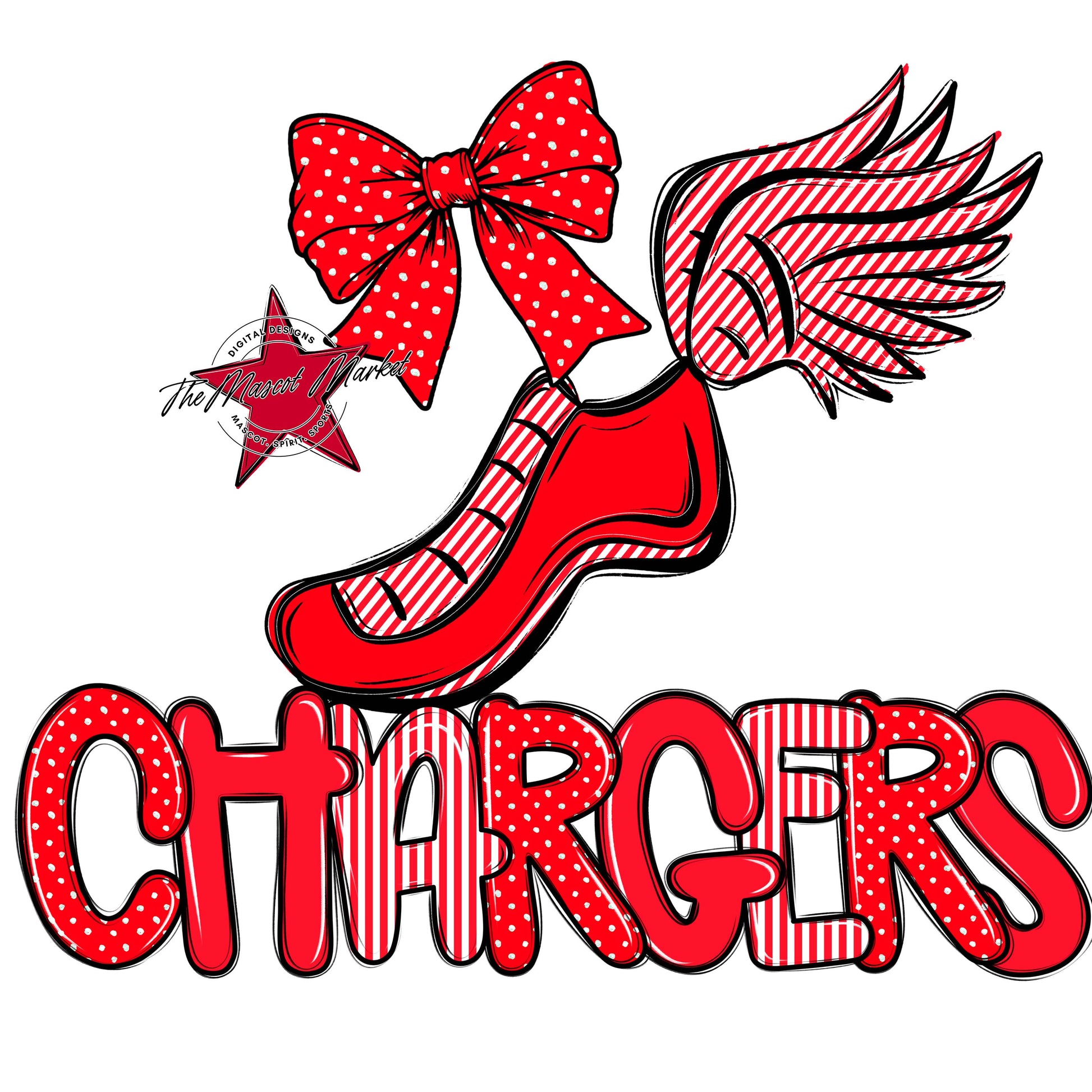 Chargers Track Spirit Design-Bright Red