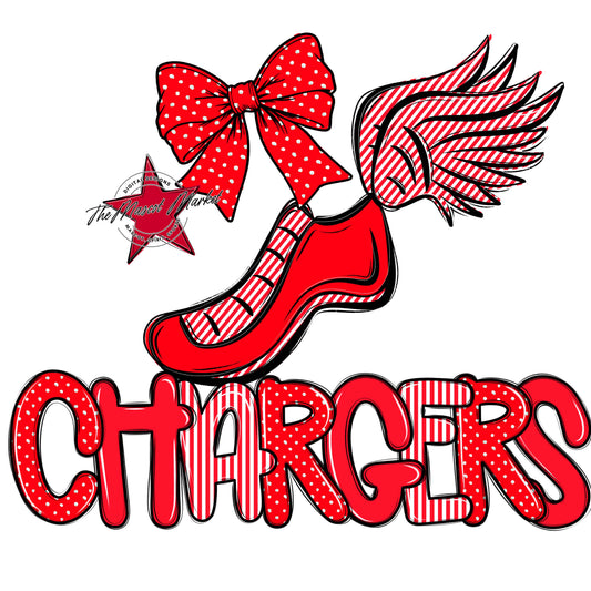 Chargers Track Spirit Design-Bright Red