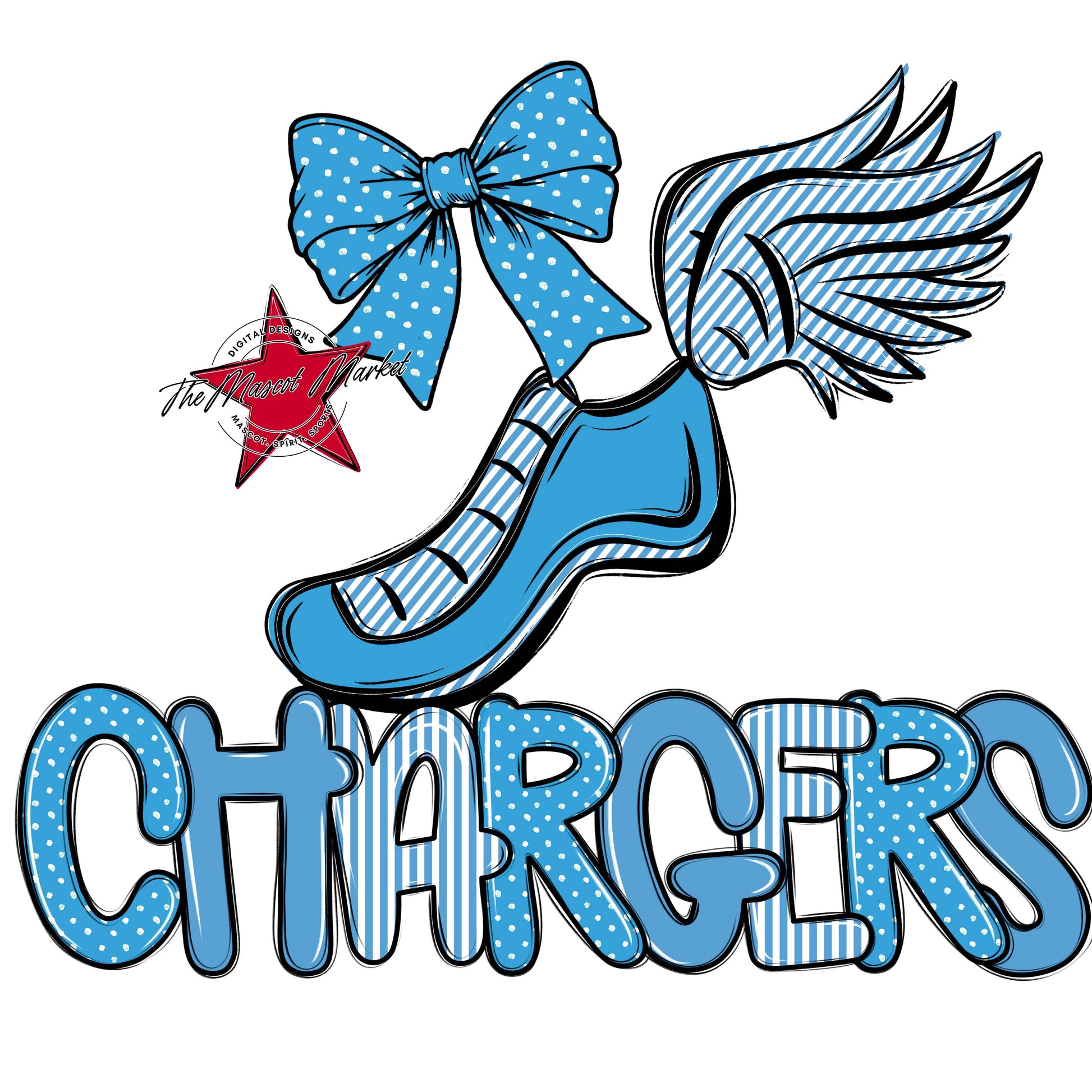 Chargers Track Spirit Design-Carolina Blue