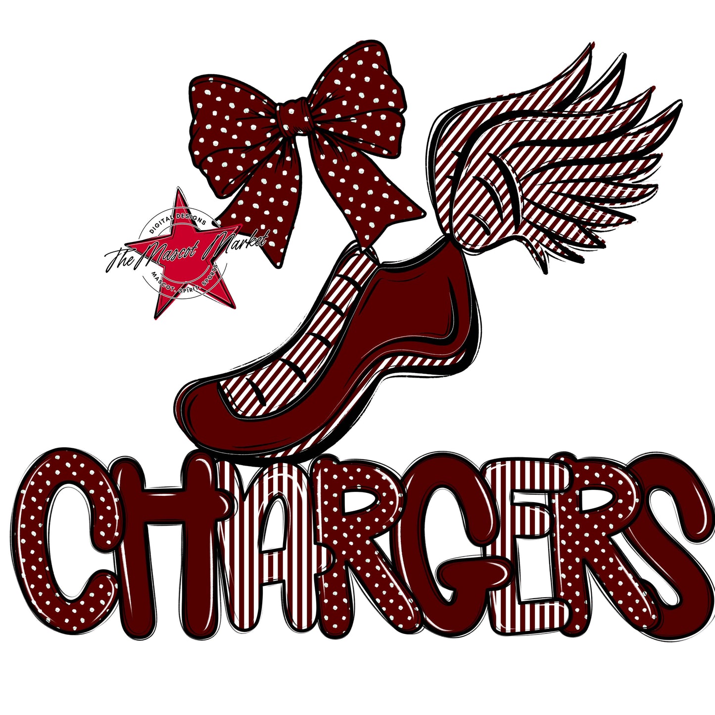 Chargers Track Spirit Design-Maroon