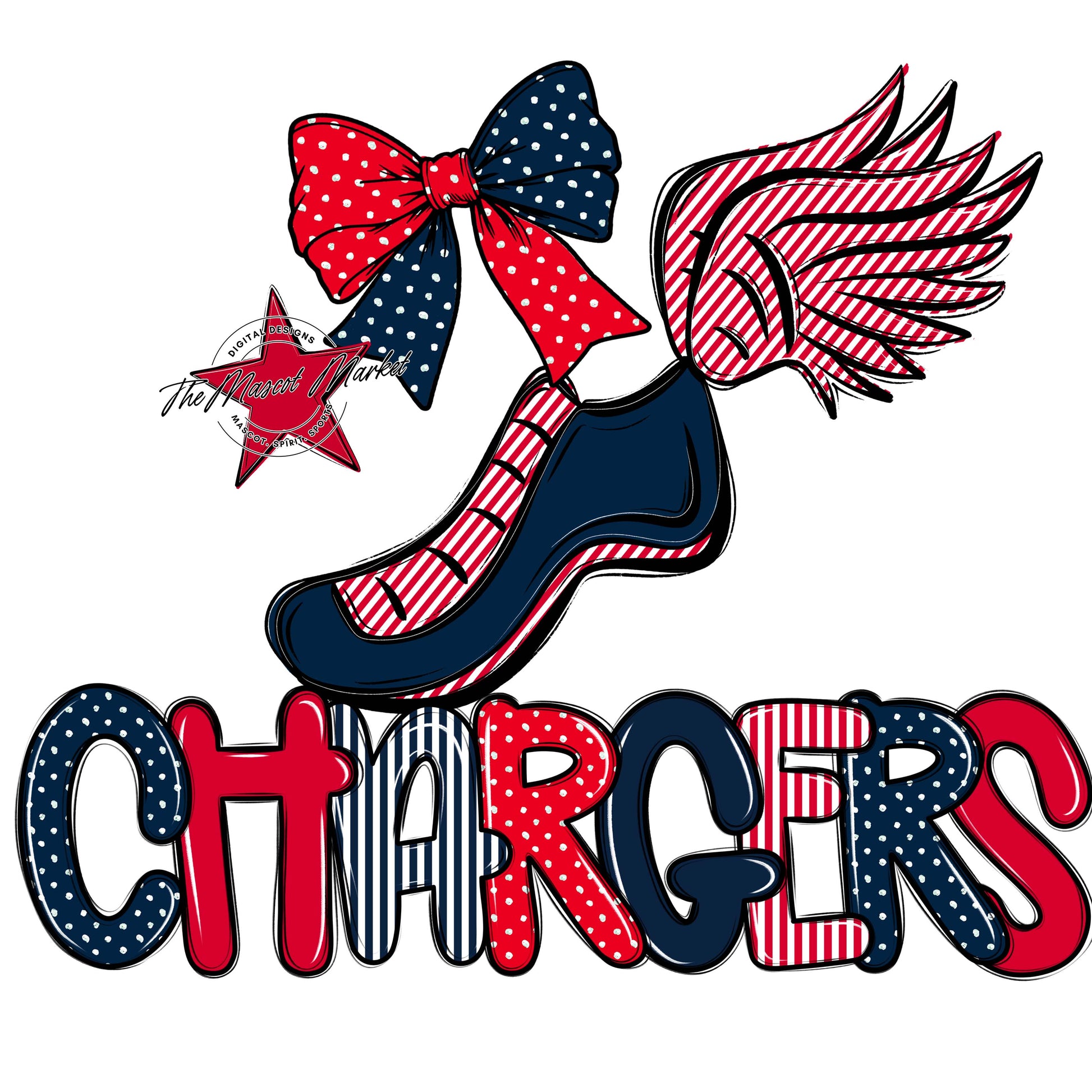 Chargers Track Spirit Design-Navy & Red