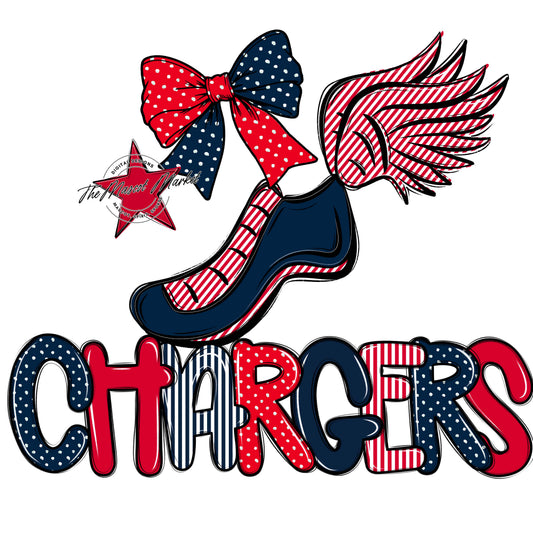 Chargers Track Spirit Design-Navy & Red